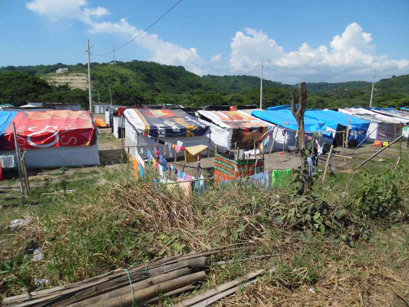 Temporary housing following the earthquake.