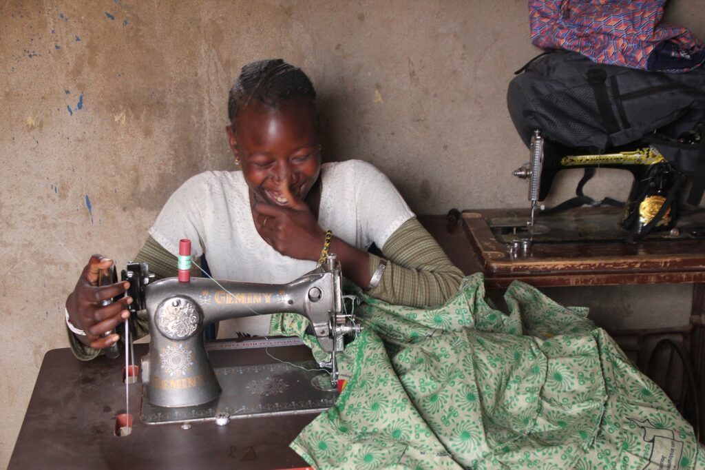 Aisha since coming to know Jesus is thriving at the girls’ vocational school. 